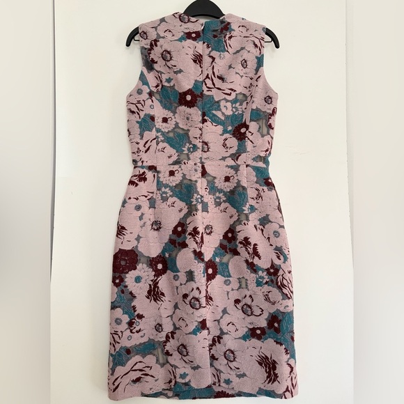 Creatures of the Wind Purple Floral Embroidered Lace Knee Length Sheath Dress - Picture 11 of 13